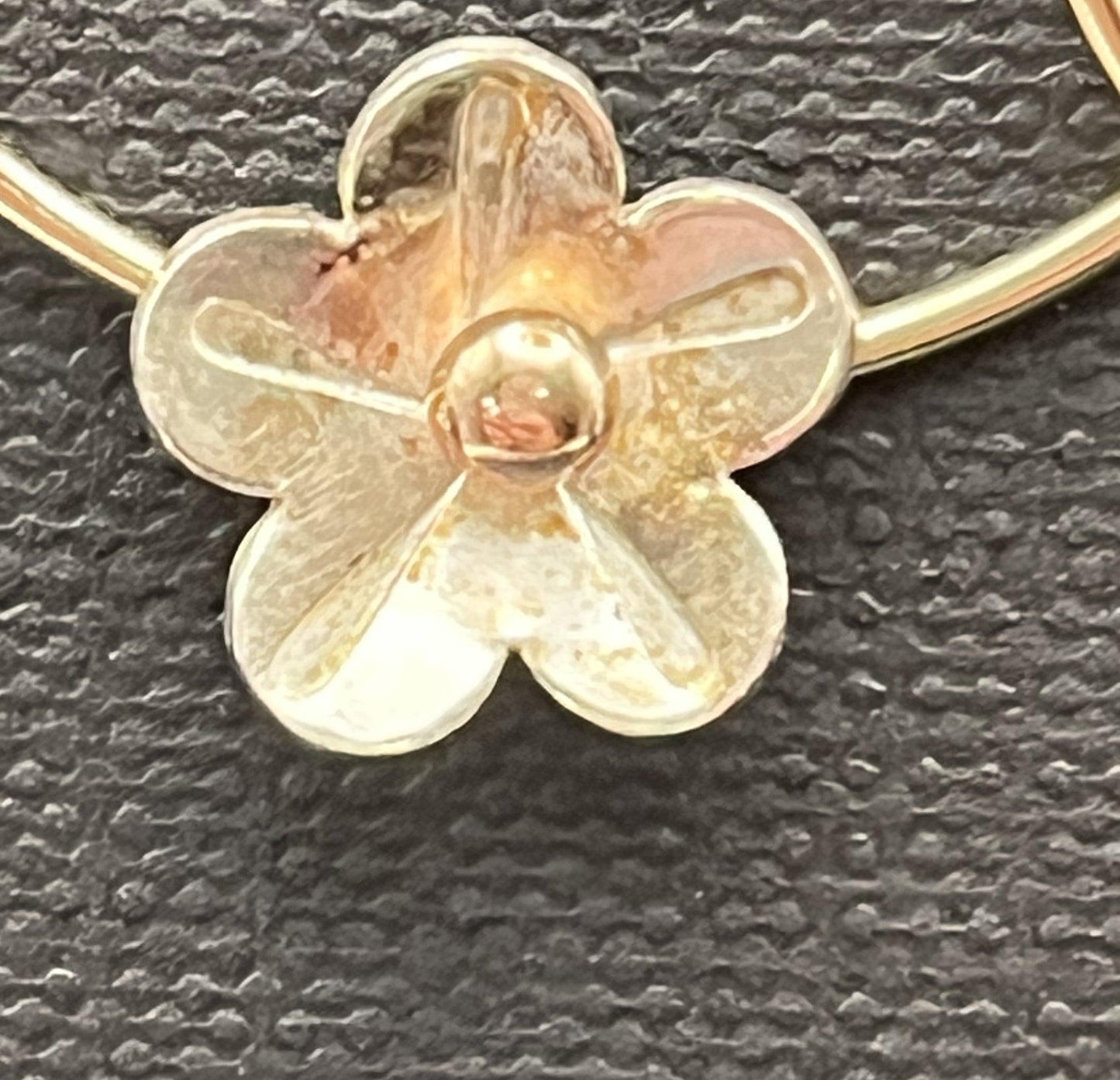 Double Hoop Gold Fllled Two Silver Flowers and Pearl Earring - Ellis Cole Jewelry Designs