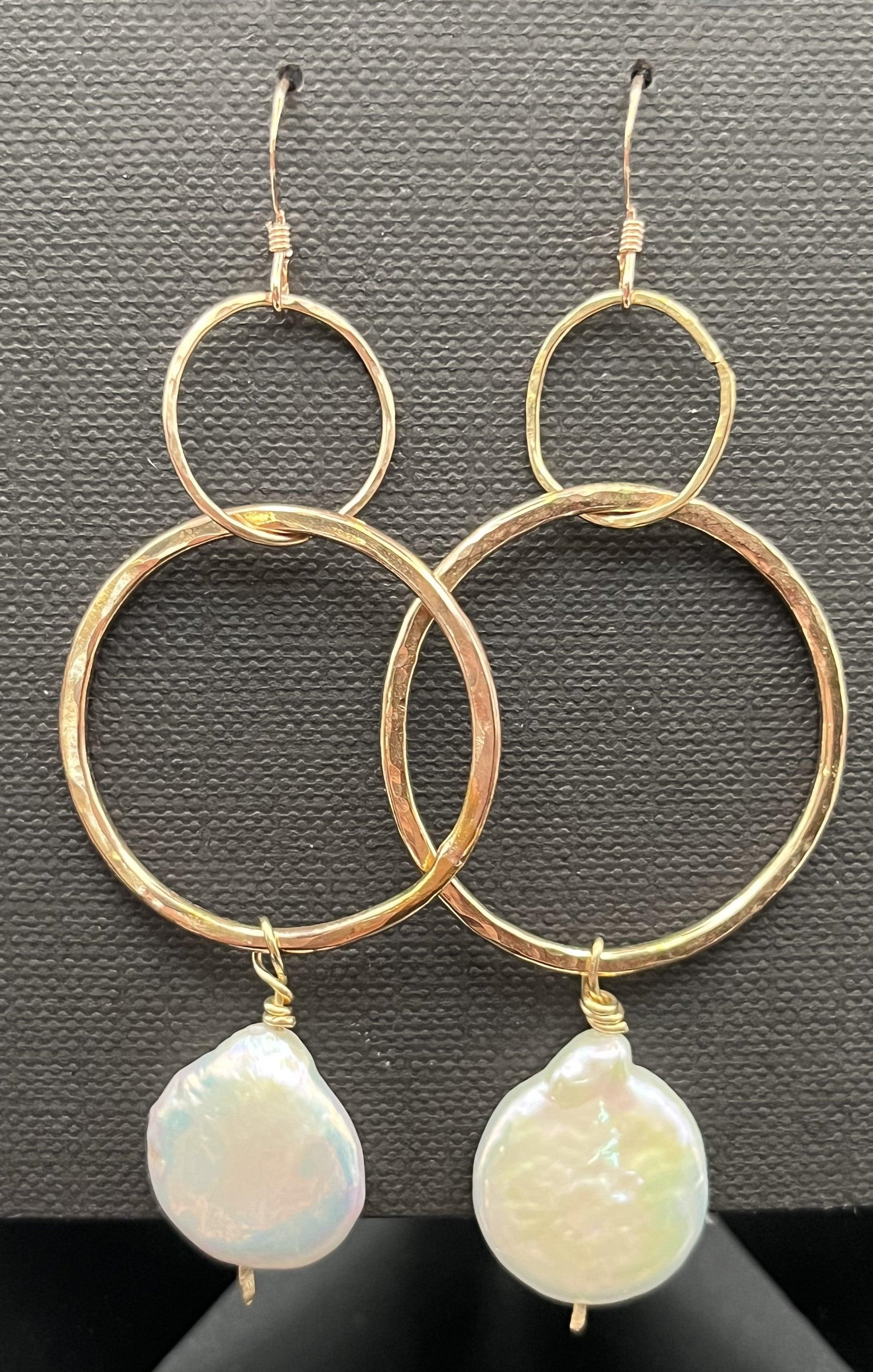 Two Hoop Gold-filled Pearl Earring - Ellis Cole Jewelry Designs