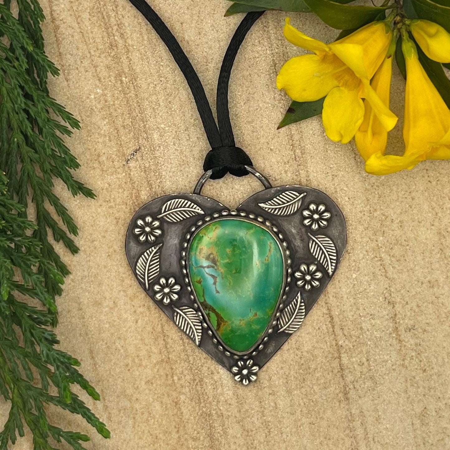 Royston Turquoise Wild Heart Necklace - Ellis Cole Jewelry Designs