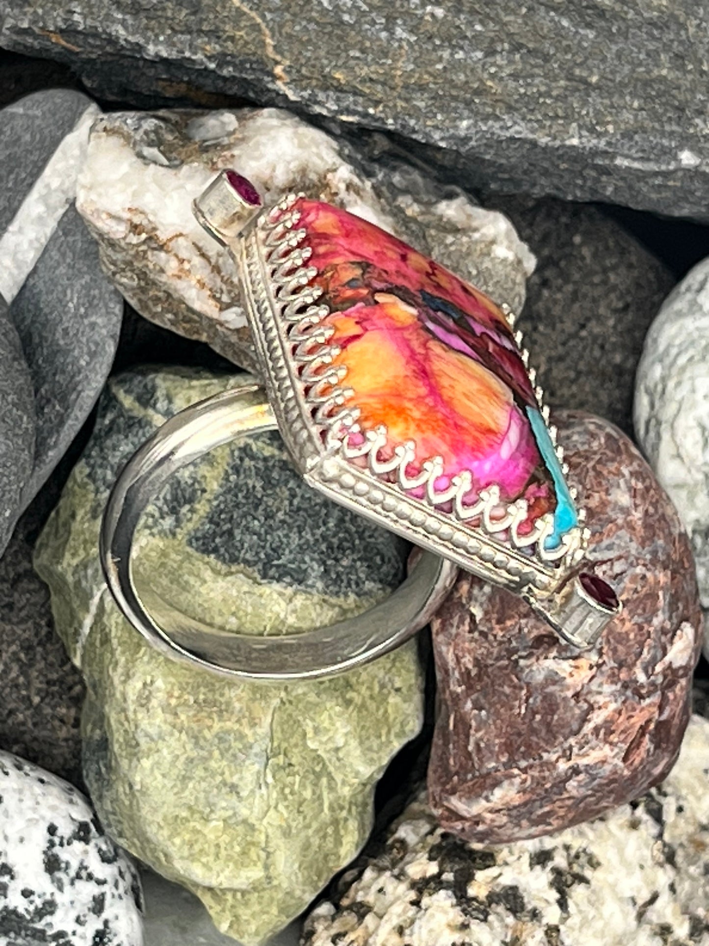 Orange Dahlia Sapphire Ring