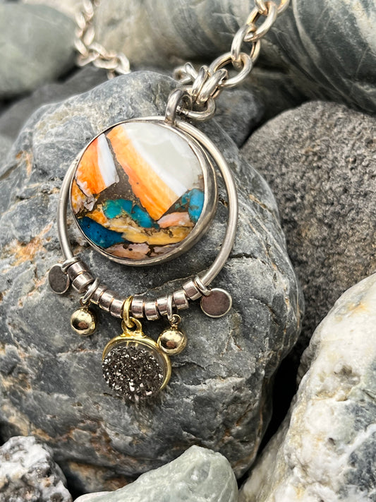 Planet - Spiny and Turquoise Neckace