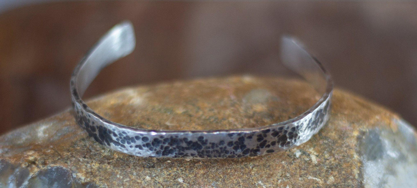 Men's Hammered Sterling Silver Cuff - Ellis Cole Jewelry Designs