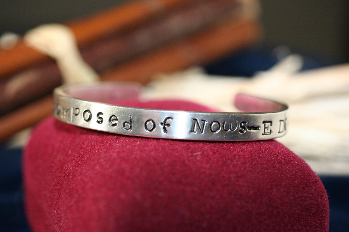 Forever- is composed of Nows - Emily Dickinson Cuff - Ellis Cole Jewelry Designs