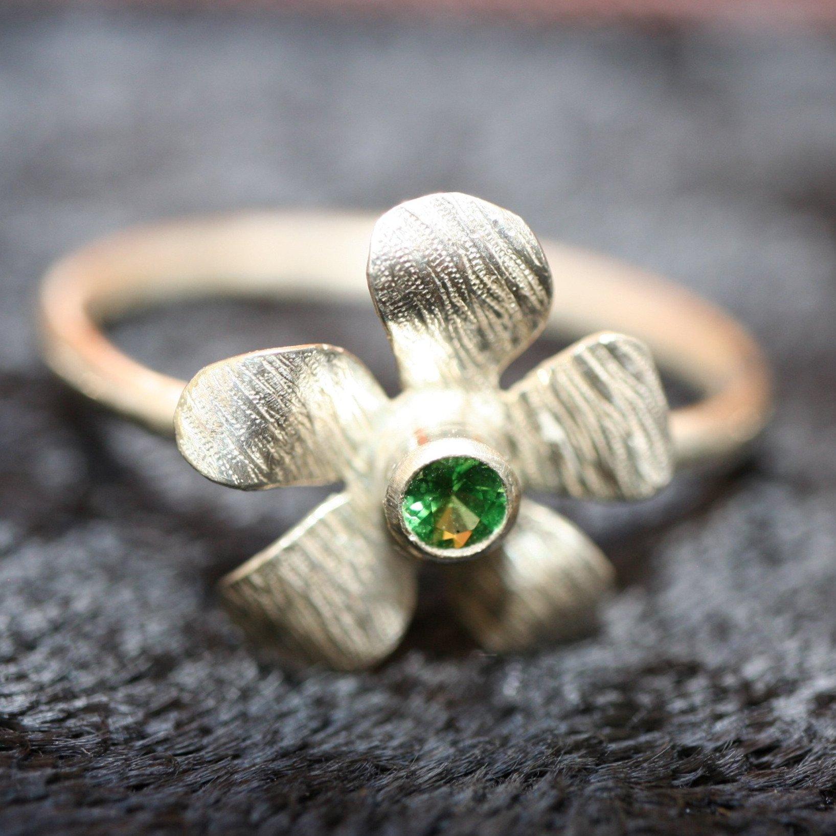 Jillian's Flower Blossom Birthstone Ring - Ellis Cole Jewelry Designs