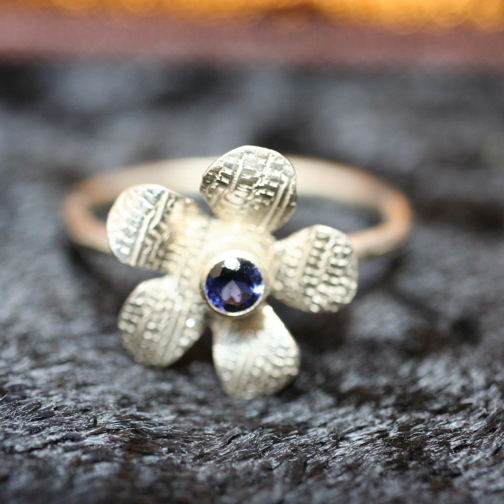 Jillian's Flower Blossom Birthstone Ring - Ellis Cole Jewelry Designs