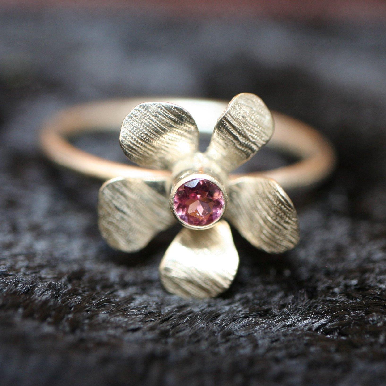 Jillian's Flower Blossom Birthstone Ring - Ellis Cole Jewelry Designs