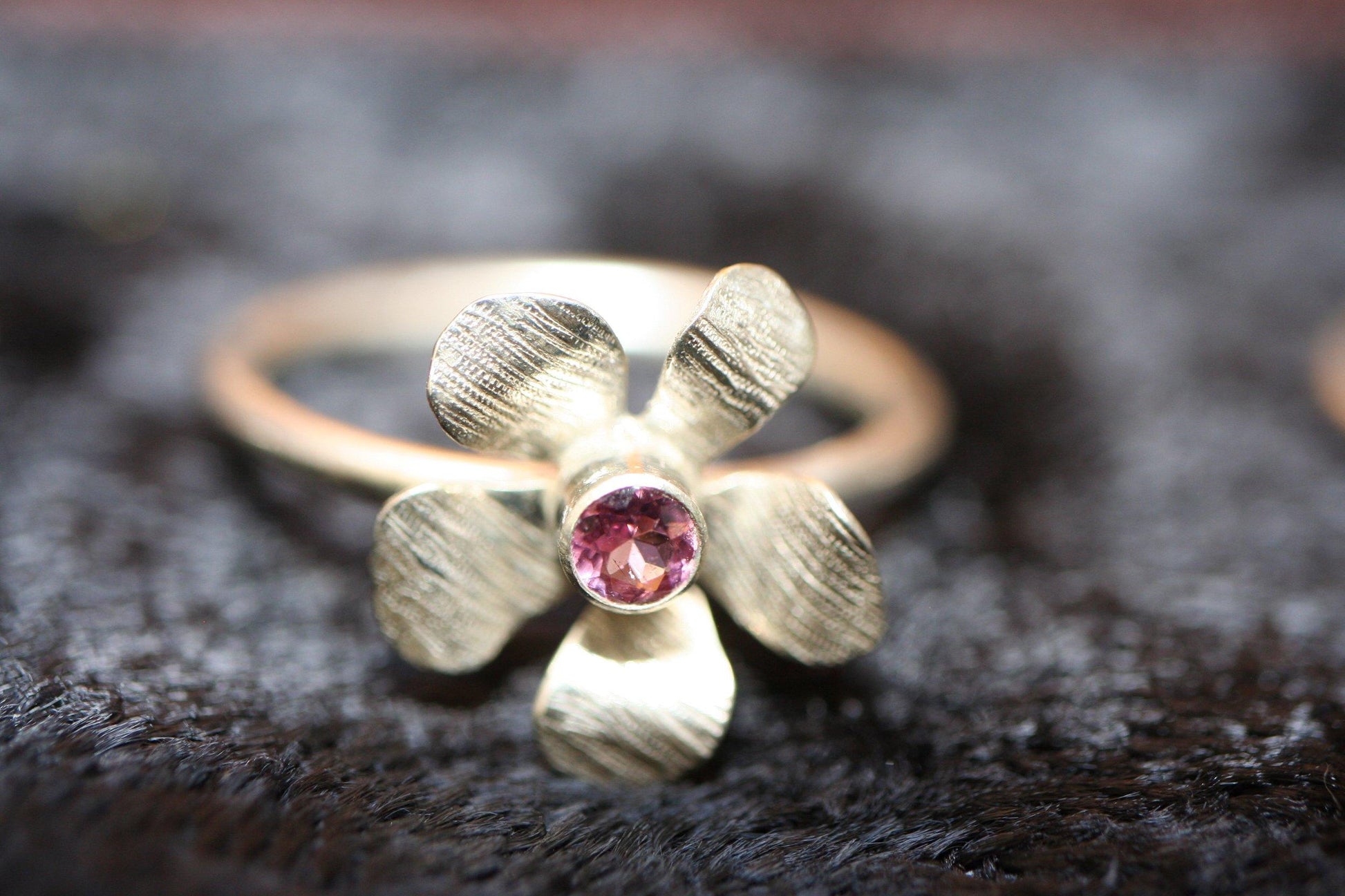 Jillian's Flower Blossom Birthstone Ring - Ellis Cole Jewelry Designs