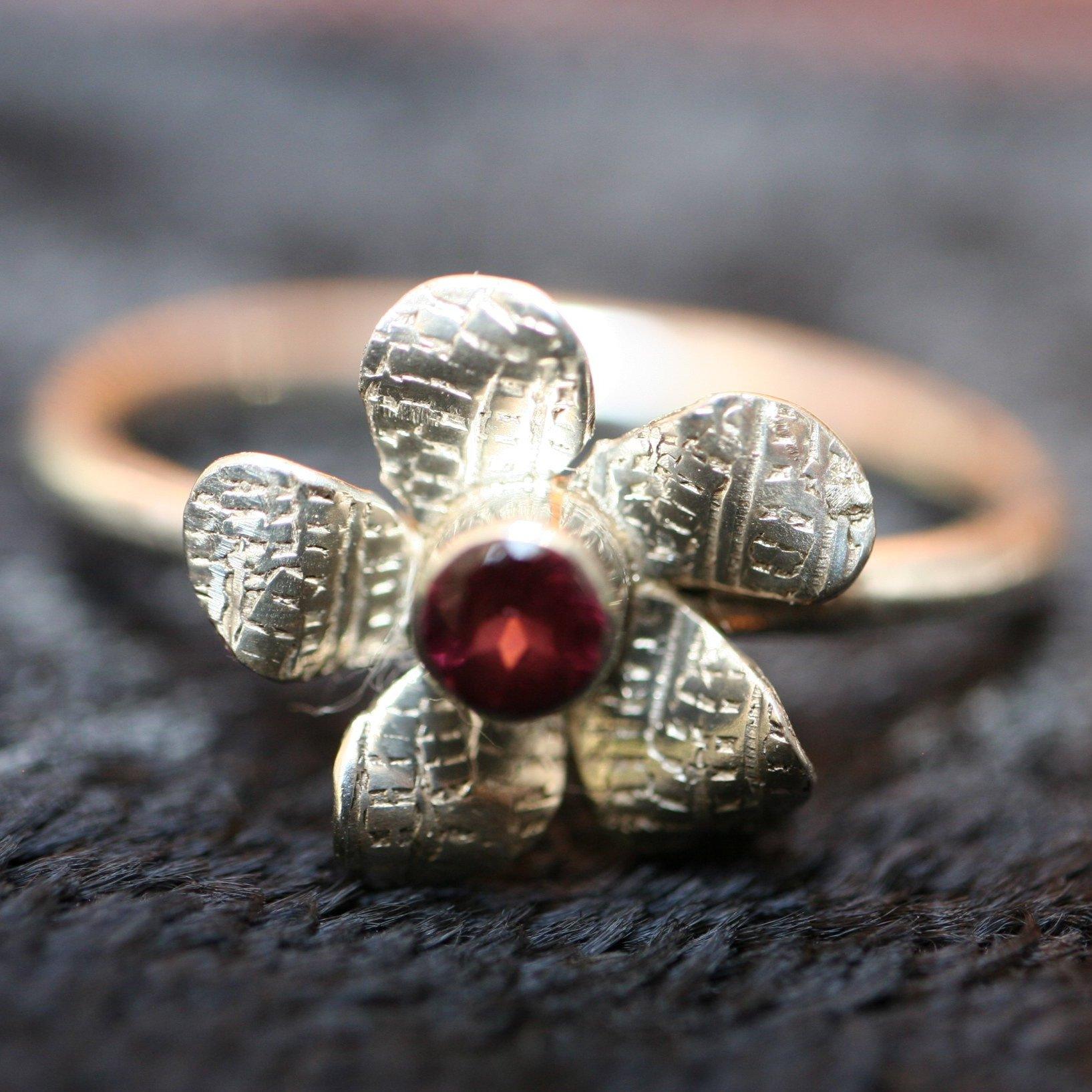 Jillian's Flower Blossom Birthstone Ring - Ellis Cole Jewelry Designs