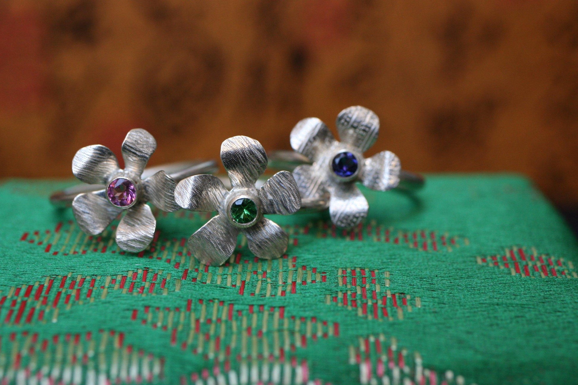 Jillian's Flower Blossom Birthstone Ring - Ellis Cole Jewelry Designs