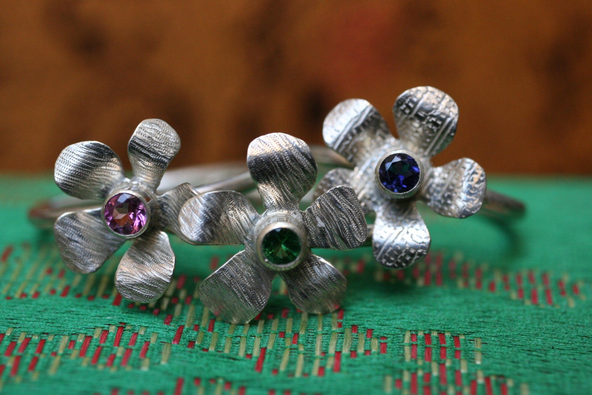 Jillian's Flower Blossom Birthstone Ring - Ellis Cole Jewelry Designs