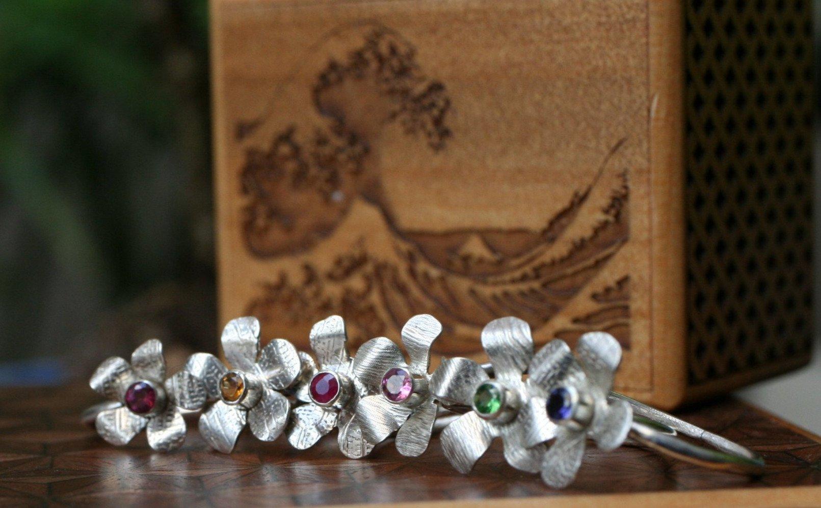 Jillian's Flower Blossom Birthstone Ring - Ellis Cole Jewelry Designs