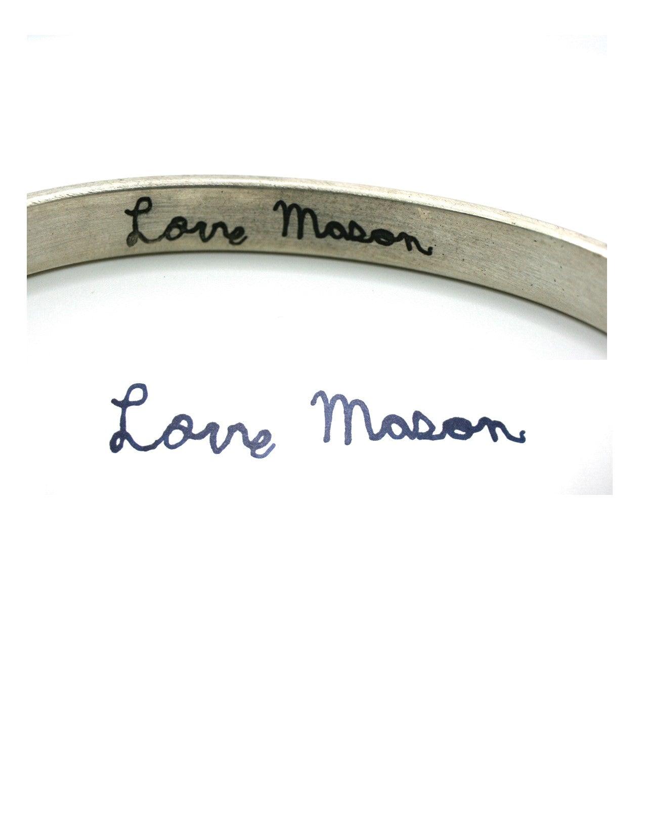Handwritten Personalized Cuff Bracelet - Ellis Cole Jewelry Designs