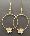Big Hoop Gold Fllled Silver Flower Earring - Ellis Cole Jewelry Designs