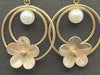 Double Hoop Gold Fllled Silver Flower Earring - Ellis Cole Jewelry Designs