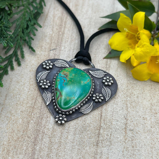 Royston Turquoise Wild Heart Necklace - Ellis Cole Jewelry Designs