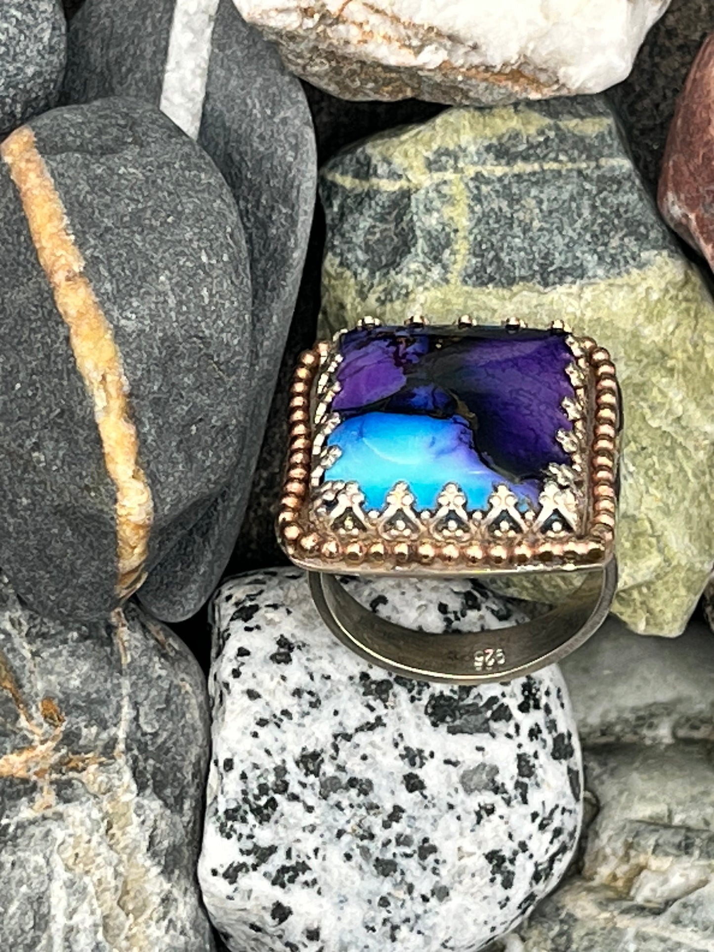 Mojave Purple Beaded Ring