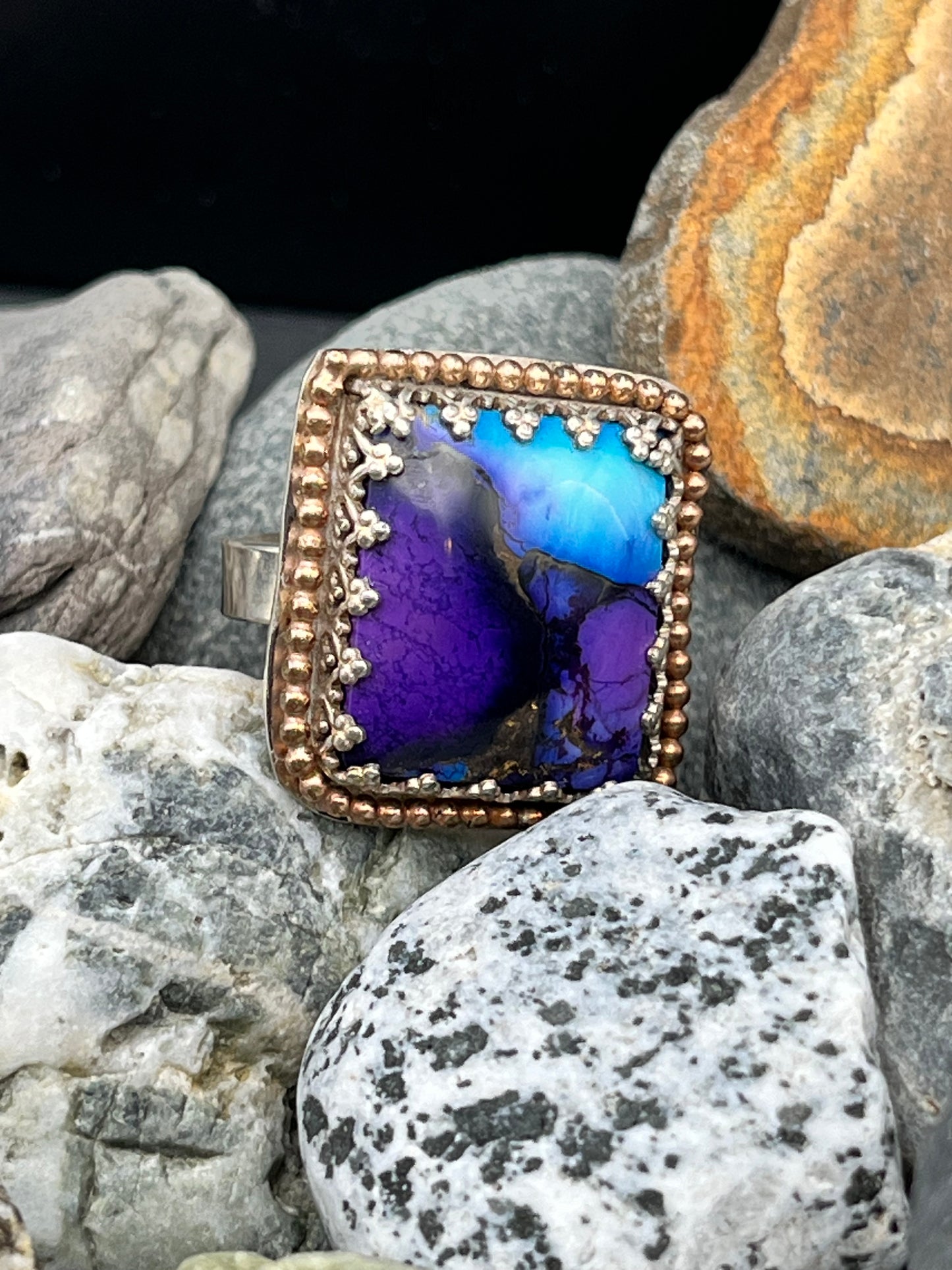 Mojave Purple Beaded Ring