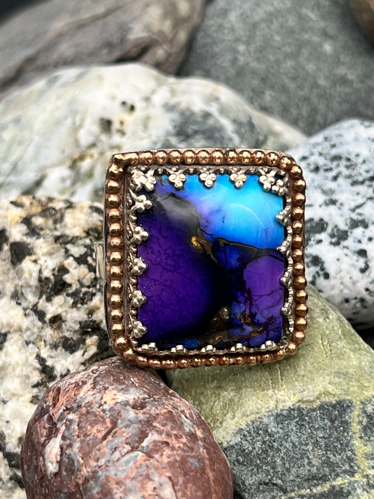 Mojave Purple Beaded Ring