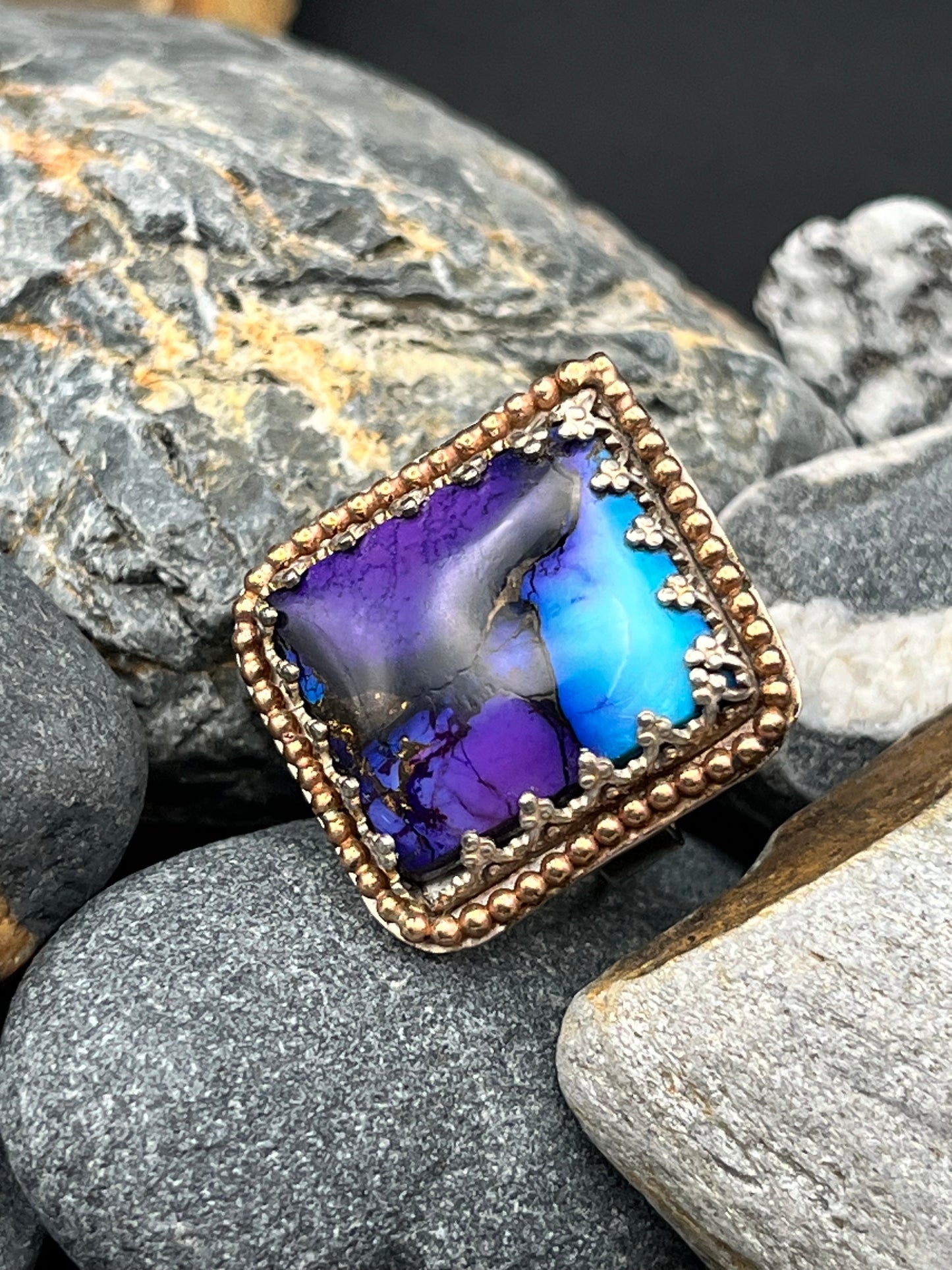 Mojave Purple Beaded Ring