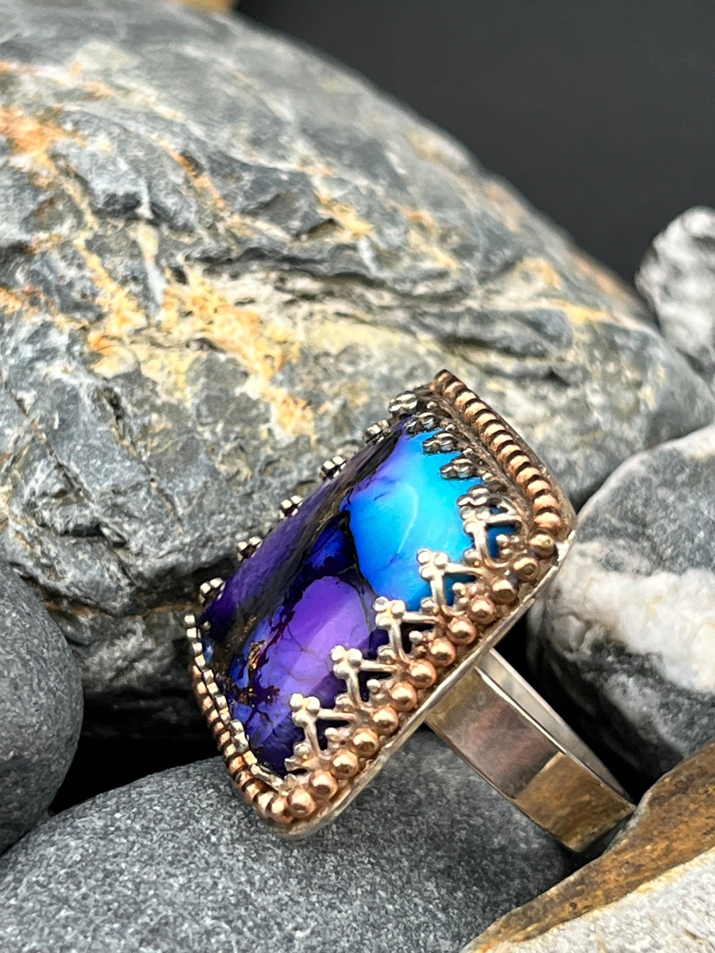 Mojave Purple Beaded Ring