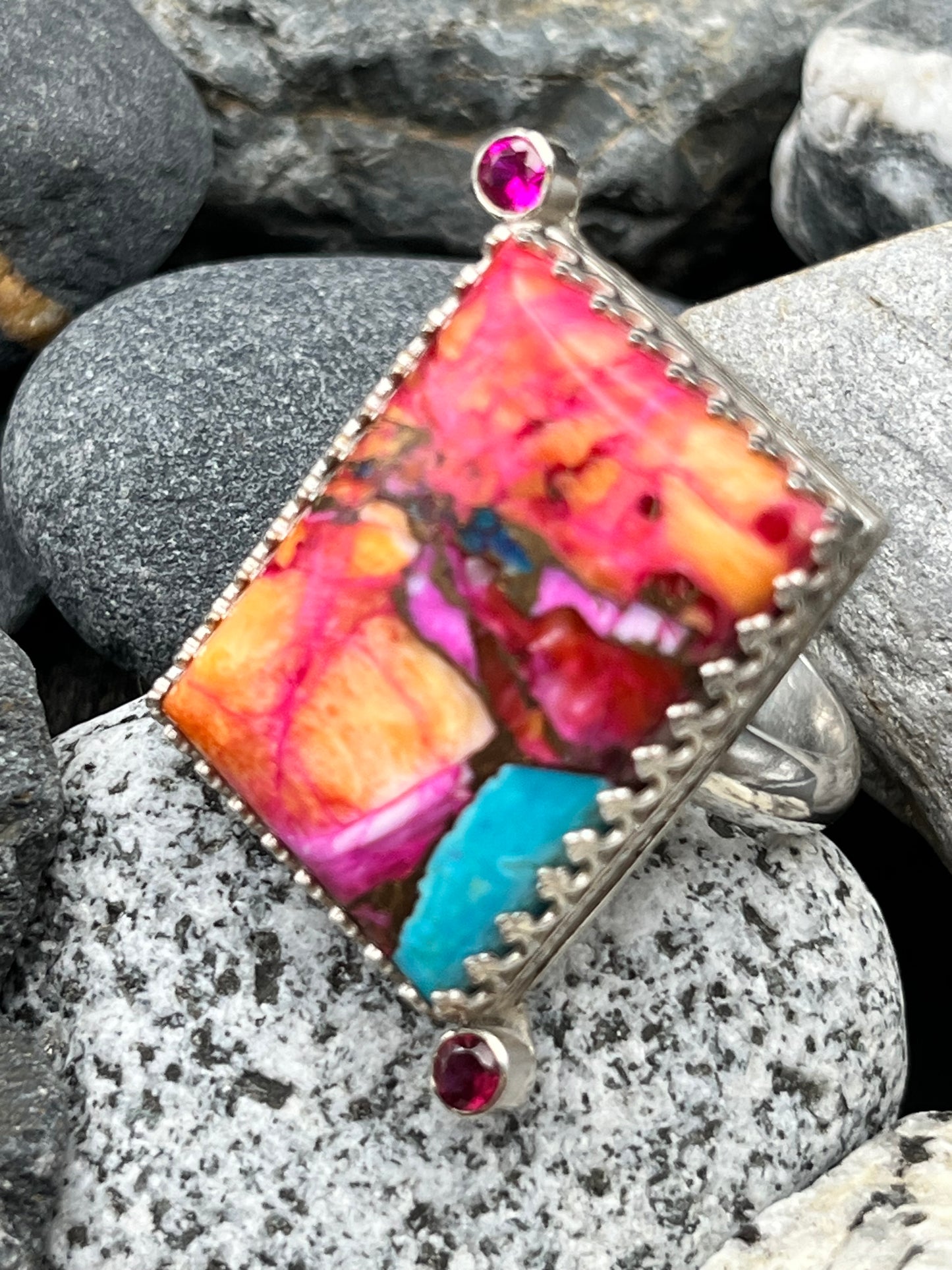 Orange Dahlia Sapphire Ring