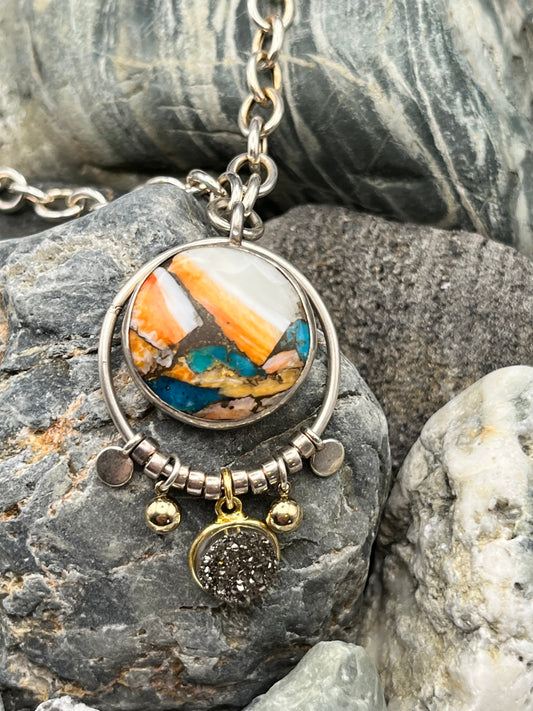 Planet - Spiny and Turquoise Neckace