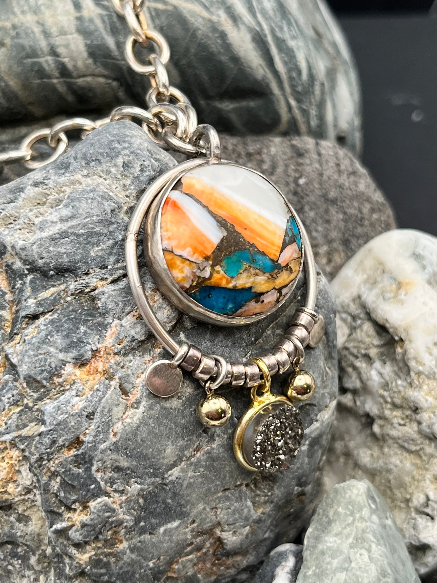 Planet - Spiny and Turquoise Neckace