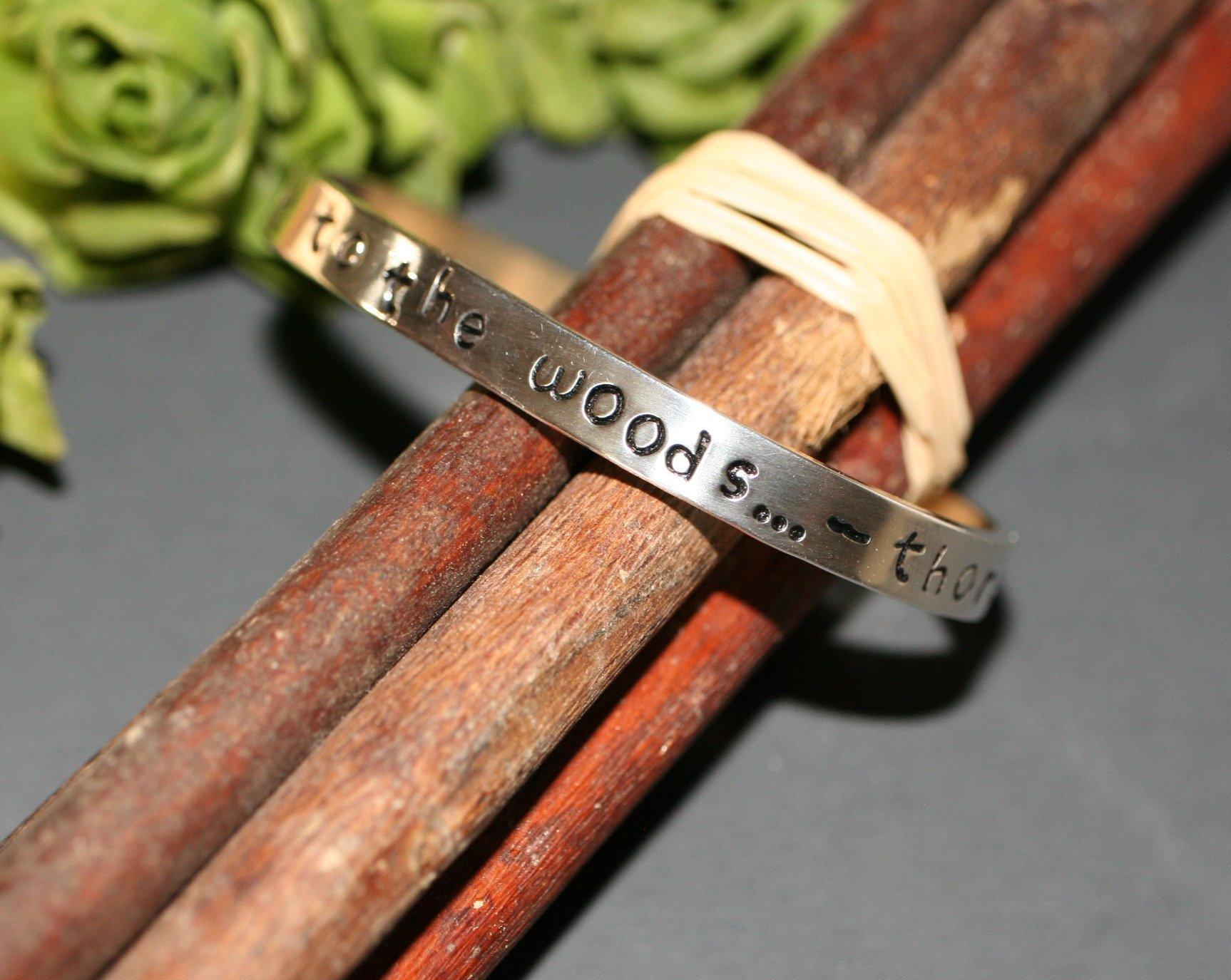 I Went to the Woods - Thoreau Cuff - Ellis Cole Jewelry Designs