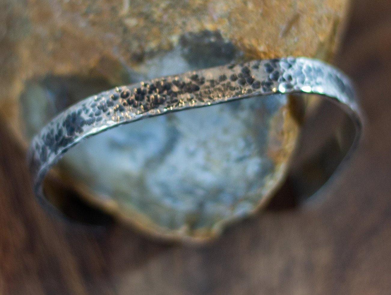 Men's Hammered Sterling Silver Cuff - Ellis Cole Jewelry Designs