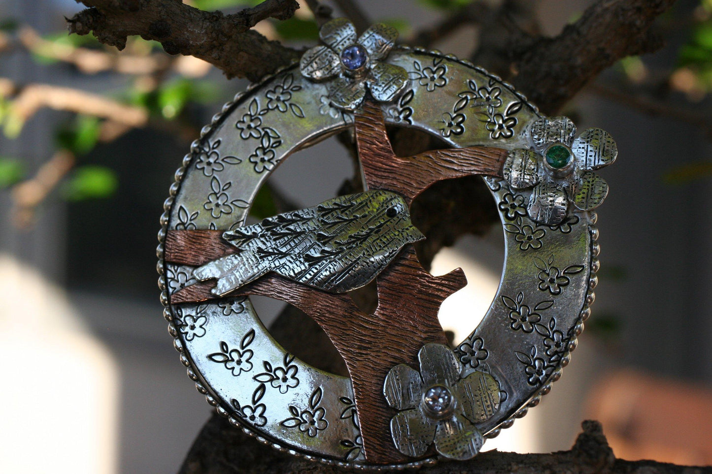 Birds and Blossoms Brooch - Ellis Cole Jewelry Designs