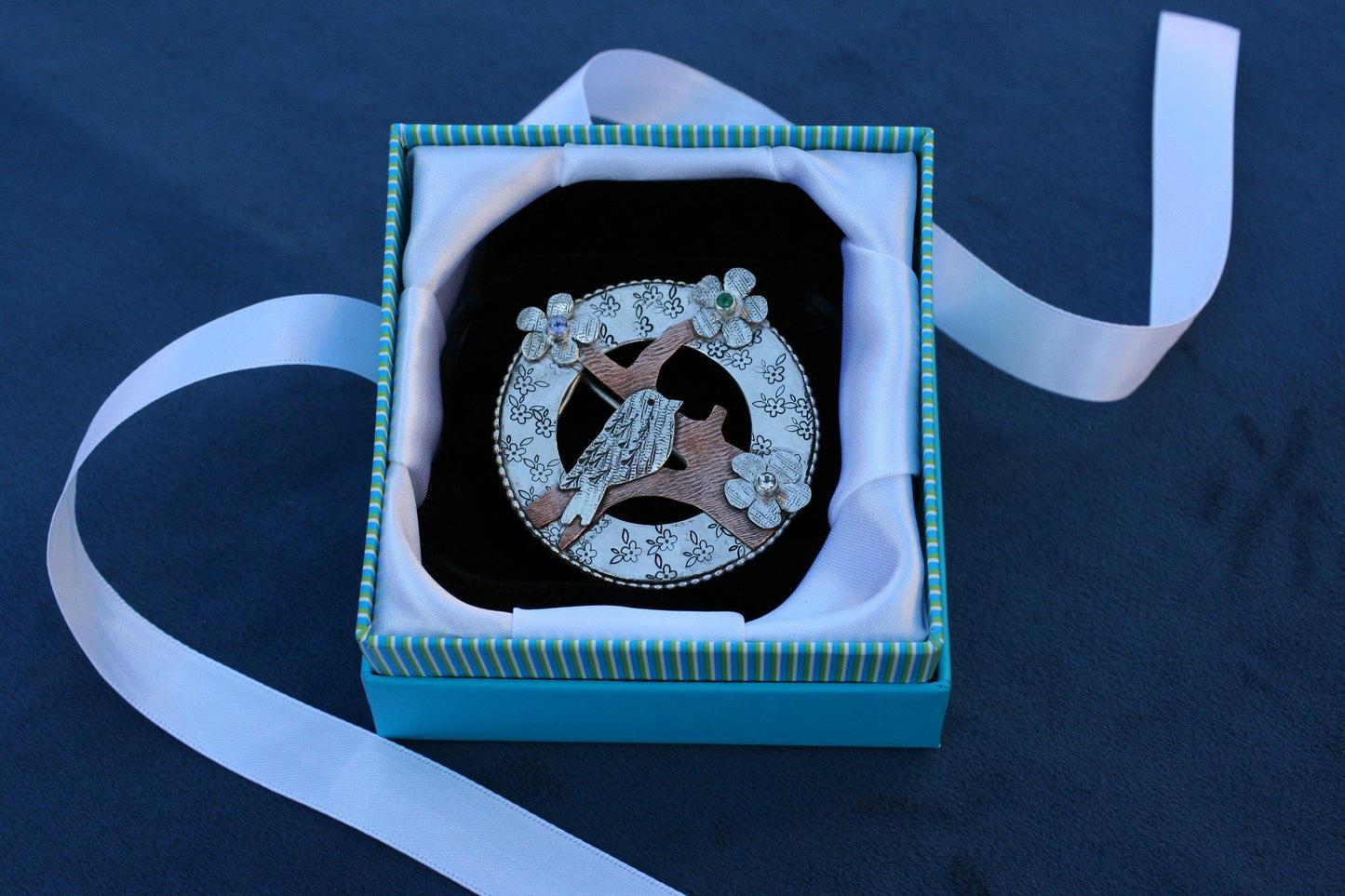 Birds and Blossoms Brooch - Ellis Cole Jewelry Designs