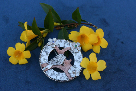 Birds and Blossoms Brooch - Ellis Cole Jewelry Designs