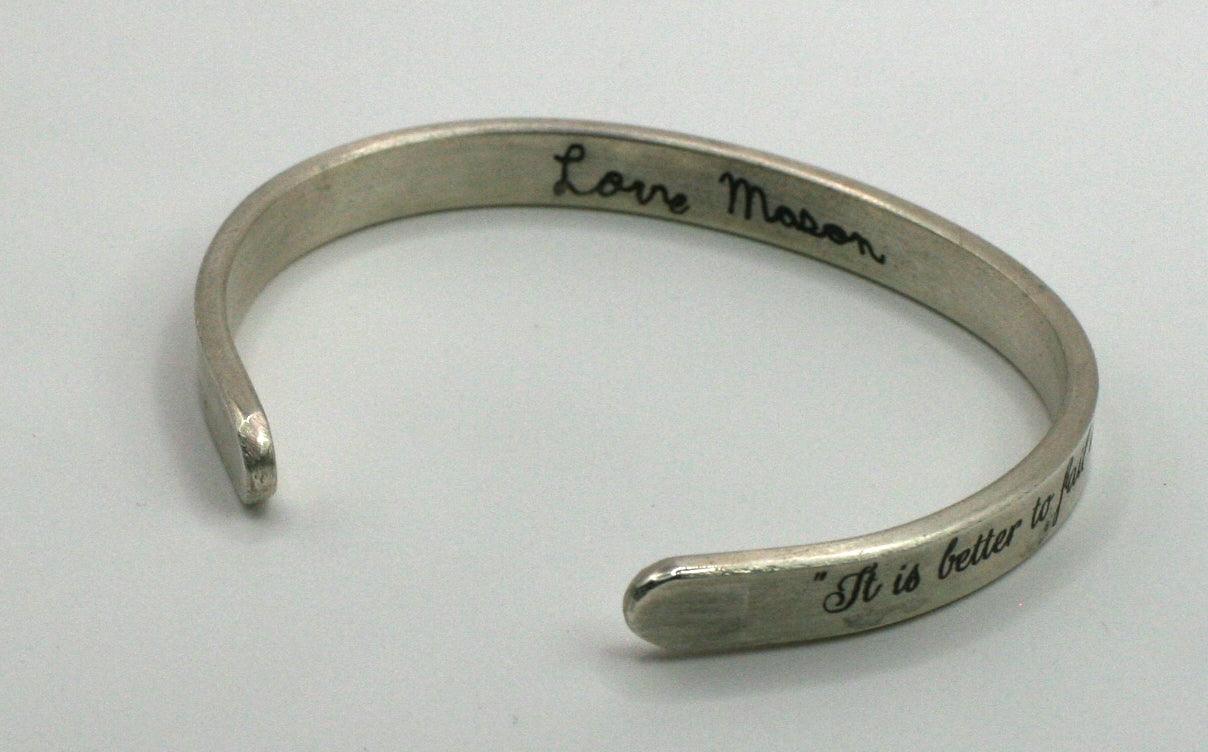 Handwritten Personalized Cuff Bracelet - Ellis Cole Jewelry Designs