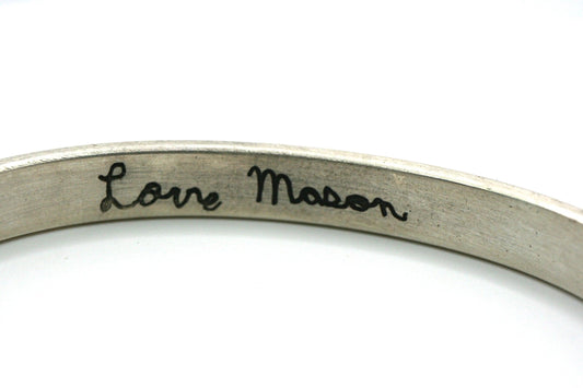 Handwritten Personalized Cuff Bracelet - Ellis Cole Jewelry Designs