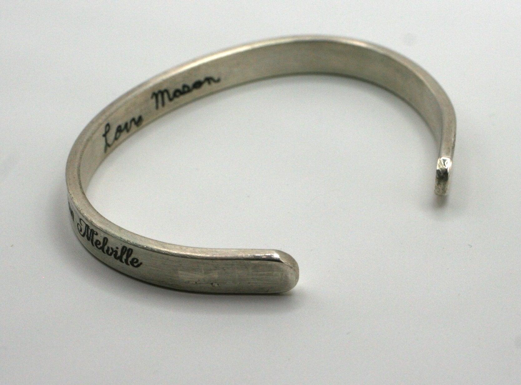 Handwritten Personalized Cuff Bracelet - Ellis Cole Jewelry Designs