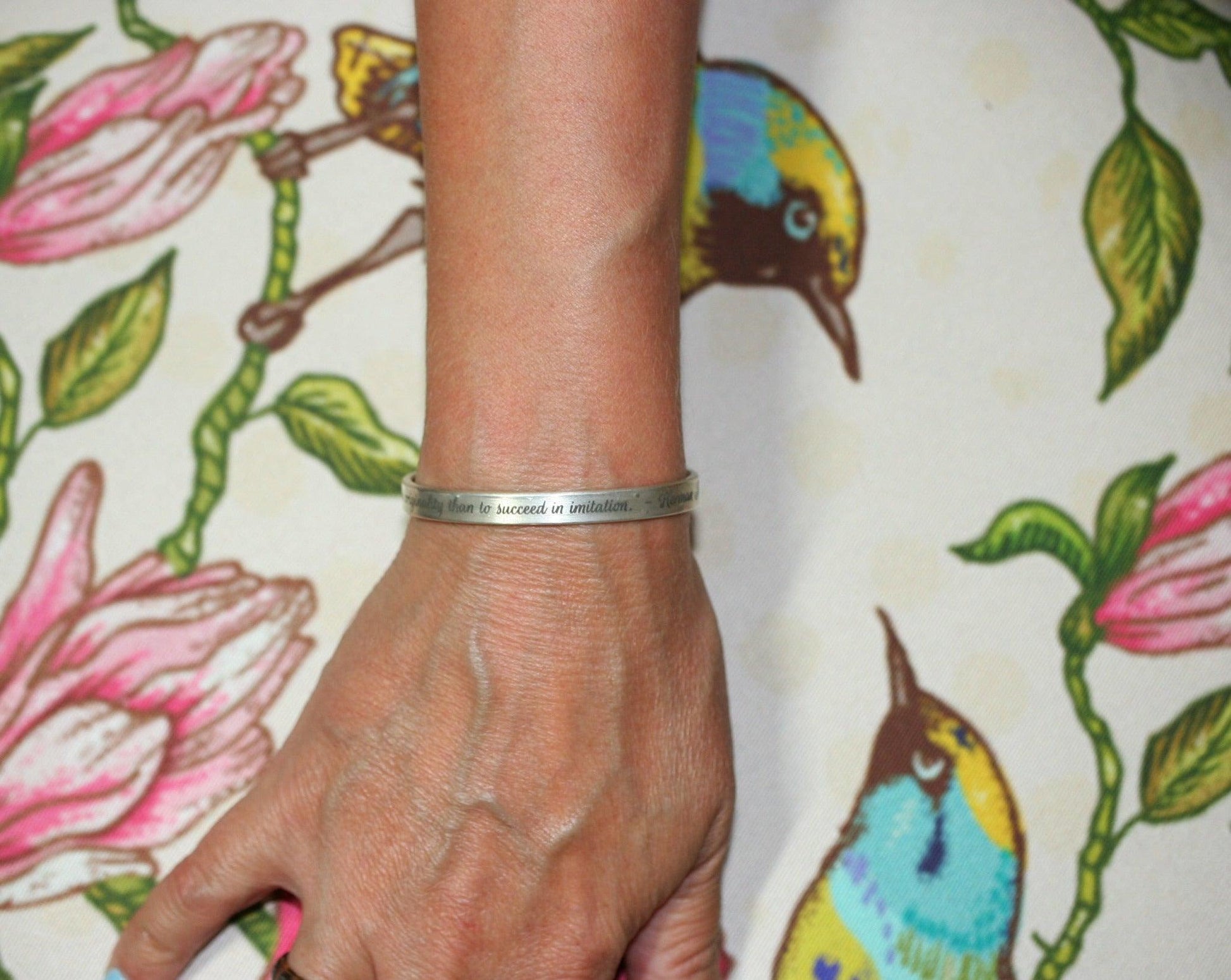 Handwritten Personalized Cuff Bracelet - Ellis Cole Jewelry Designs